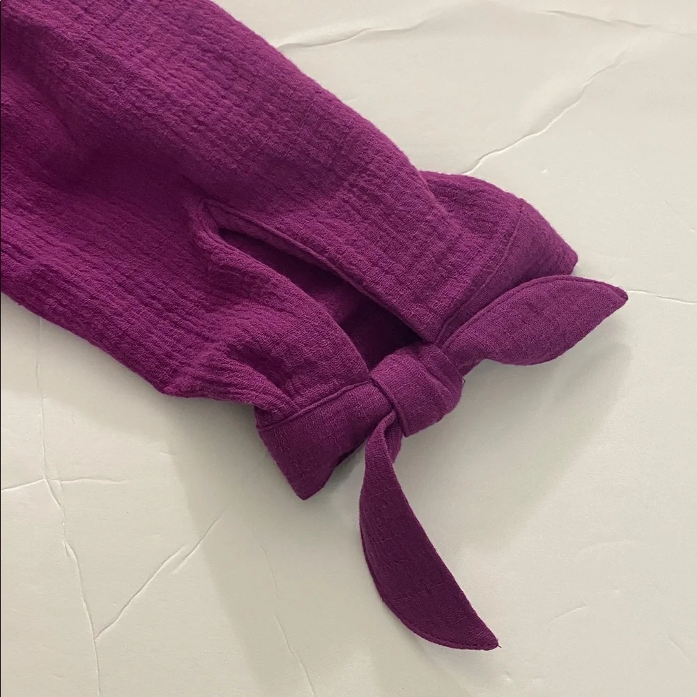 Soft Surroundings Vibrant Purple Button-Down Shirt - Picture 7 of 9